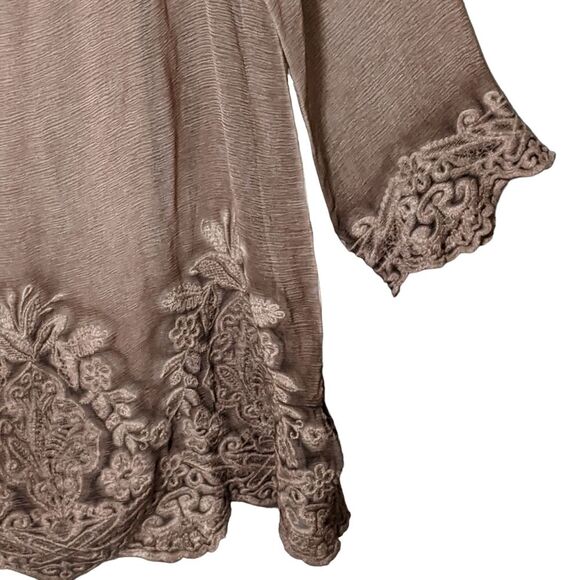 NWT Soft Surroundings Renee Silk Cowl Tunic tawny brown lined women's Medium - Picture 10 of 11